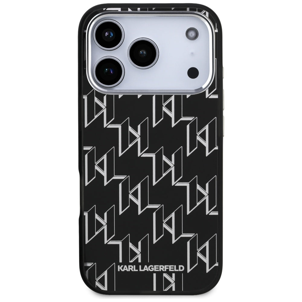 Capa MagSafe para Apple iPhone 17 Pro, Karl Lagerfeld, IML KL Monogram, Preta
