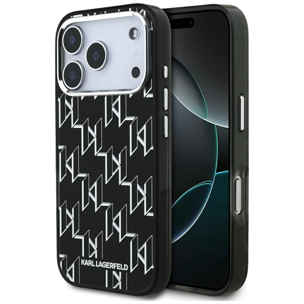 Capa MagSafe para Apple iPhone 17 Pro, Karl Lagerfeld, IML KL Monogram, Preta