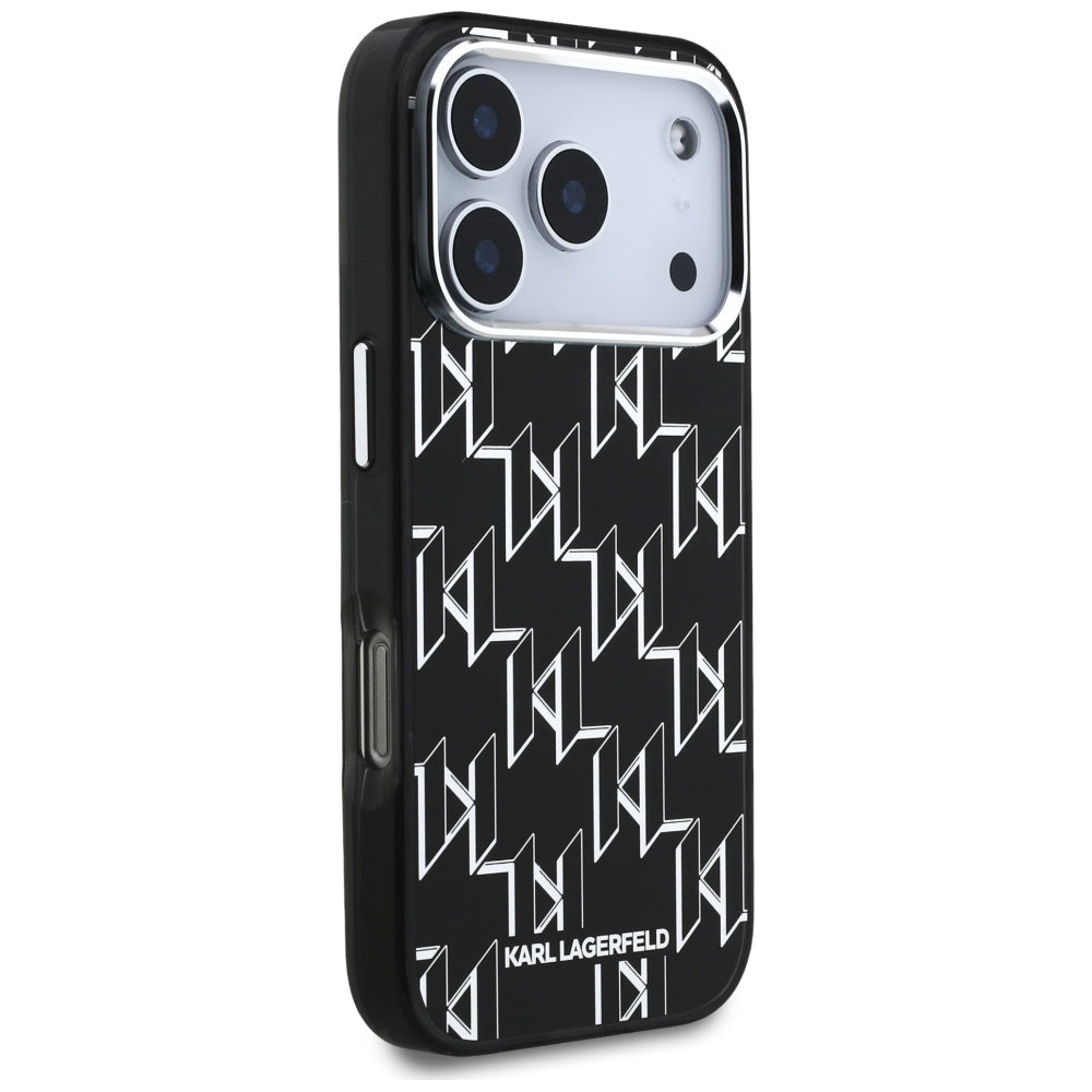 Capa MagSafe para Apple iPhone 17 Pro, Karl Lagerfeld, IML KL Monogram, Preta