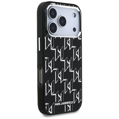 Capa MagSafe para Apple iPhone 17 Pro, Karl Lagerfeld, IML KL Monogram, Preta
