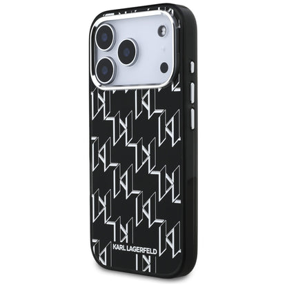 Capa MagSafe para Apple iPhone 17 Pro, Karl Lagerfeld, IML KL Monogram, Preta