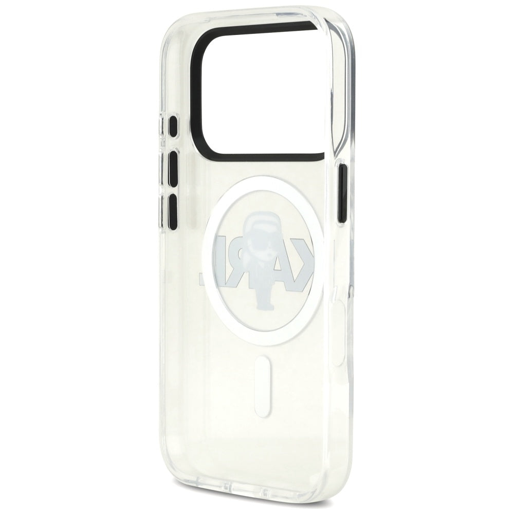 Capa MagSafe para Apple iPhone 17 Pro, Karl Lagerfeld, IML Sketch Logo Karl, Transparente