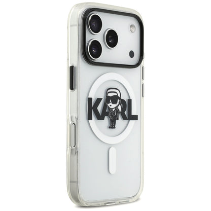 Capa MagSafe para Apple iPhone 17 Pro, Karl Lagerfeld, IML Sketch Logo Karl, Transparente