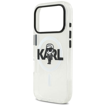 Capa MagSafe para Apple iPhone 17 Pro, Karl Lagerfeld, IML Sketch Logo Karl, Transparente