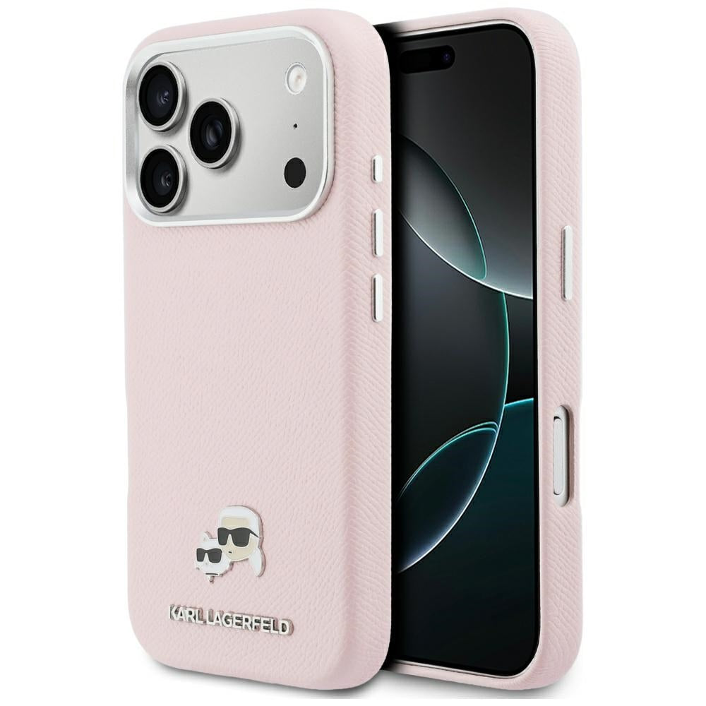 Capa MagSafe para Apple iPhone 17 Pro, Karl Lagerfeld, Karl & Choupette Head's Pin, Rosa
