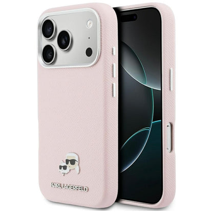 Capa MagSafe para Apple iPhone 17 Pro, Karl Lagerfeld, Karl & Choupette Head's Pin, Rosa
