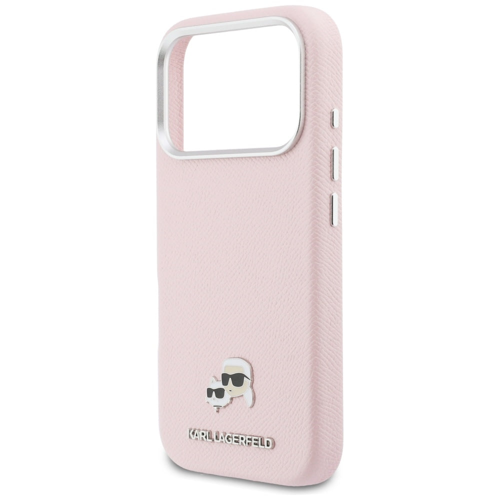 Capa MagSafe para Apple iPhone 17 Pro, Karl Lagerfeld, Karl & Choupette Head's Pin, Rosa