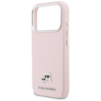 Capa MagSafe para Apple iPhone 17 Pro, Karl Lagerfeld, Karl & Choupette Head's Pin, Rosa