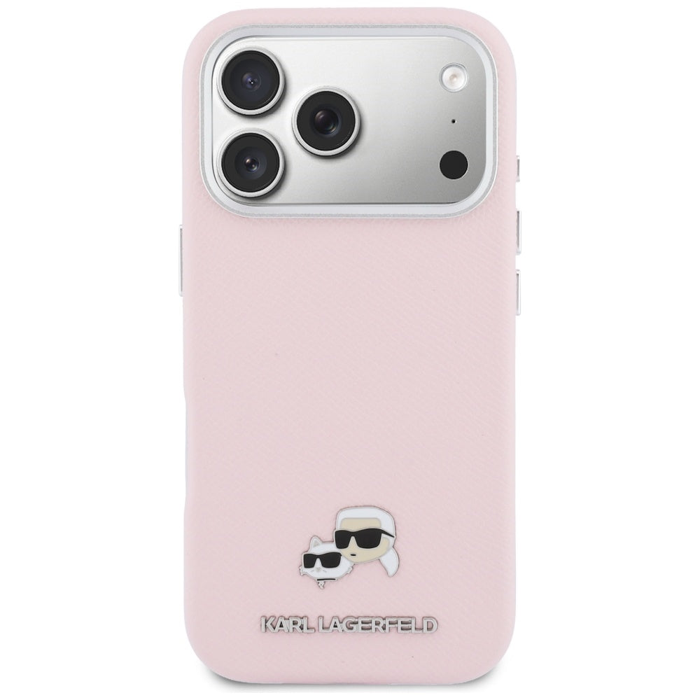 Capa MagSafe para Apple iPhone 17 Pro, Karl Lagerfeld, Karl & Choupette Head's Pin, Rosa