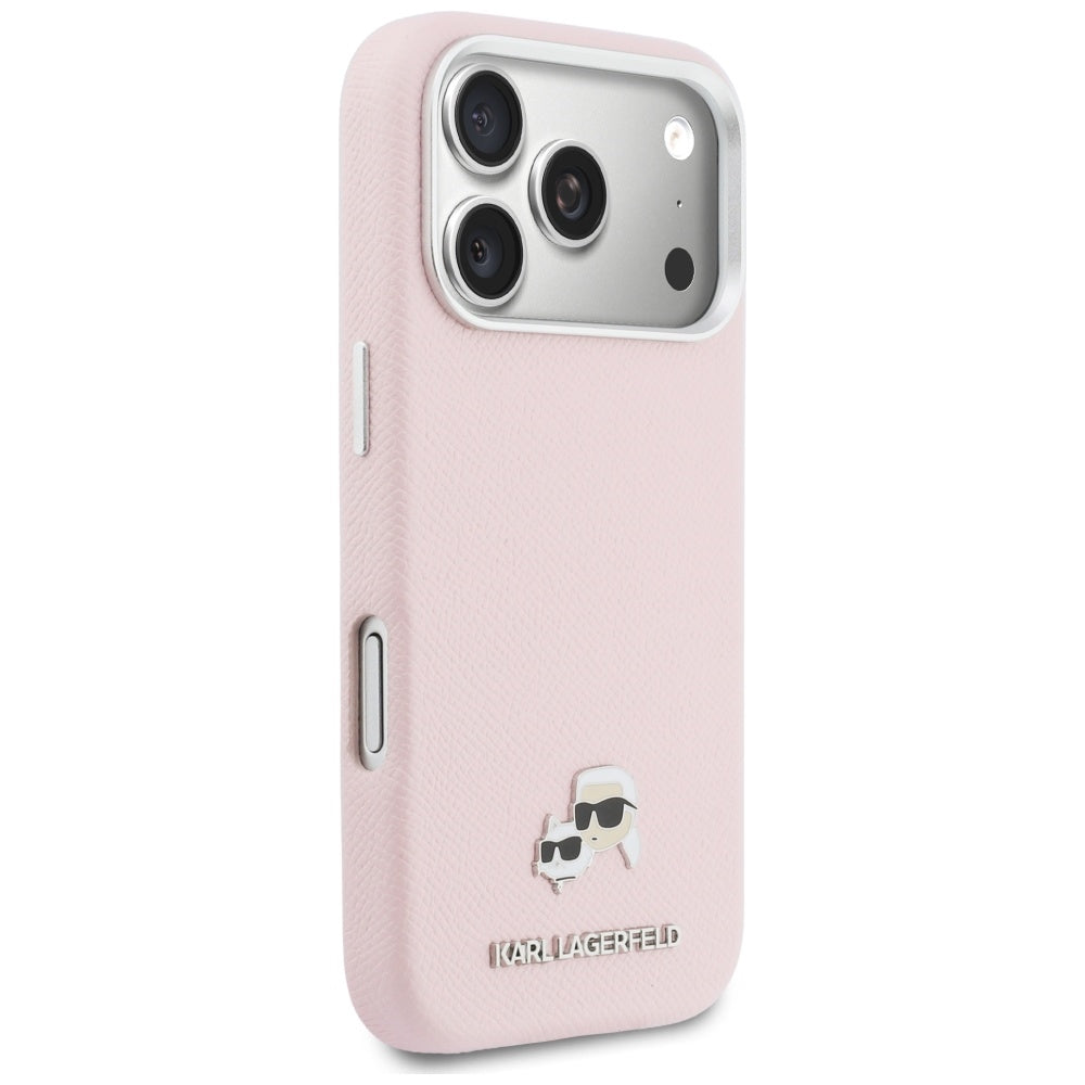 Capa MagSafe para Apple iPhone 17 Pro, Karl Lagerfeld, Karl & Choupette Head's Pin, Rosa