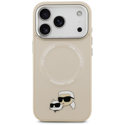 Capa MagSafe para Apple iPhone 17 Pro, Karl Lagerfeld, Karl & Choupette Pins, Bege