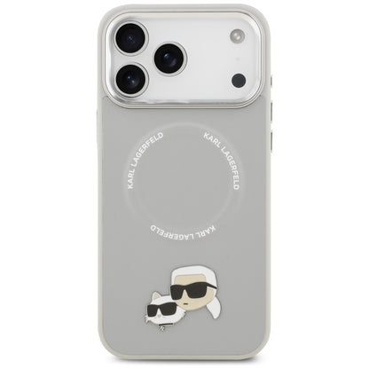 Capa MagSafe para Apple iPhone 17 Pro, Karl Lagerfeld, Karl & Choupette Pins, Cinzento