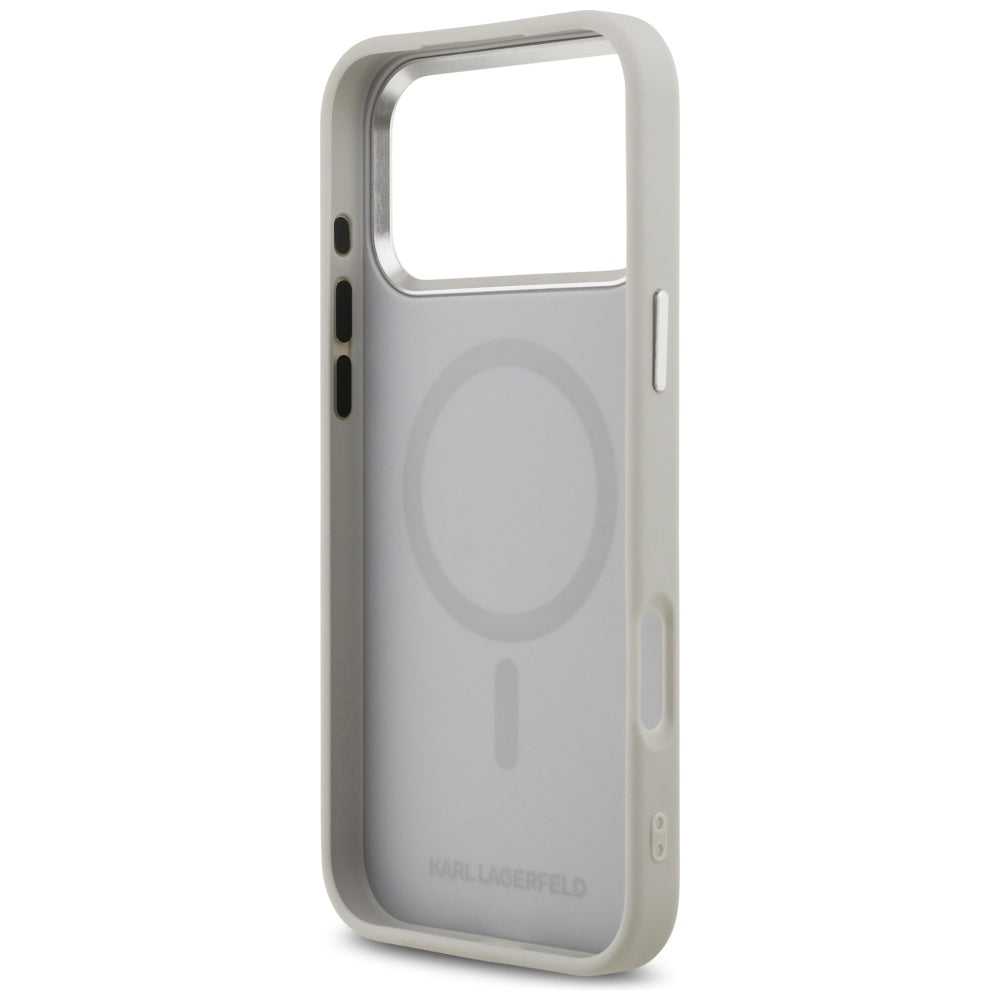 Capa MagSafe para Apple iPhone 17 Pro, Karl Lagerfeld, Karl & Choupette Pins, Cinzento