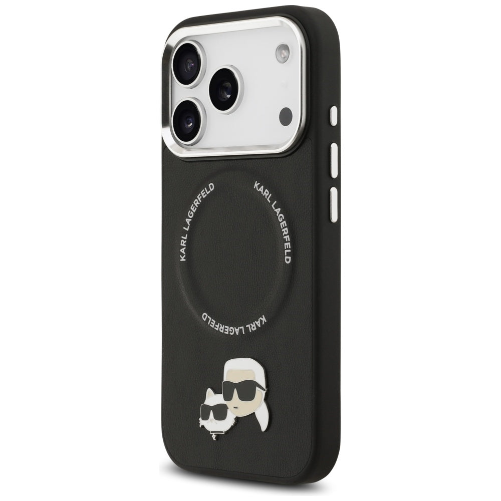 Capa MagSafe para Apple iPhone 17 Pro, Karl Lagerfeld, Karl & Choupette Pins, Preta