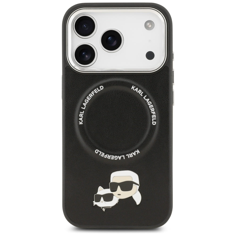 Capa MagSafe para Apple iPhone 17 Pro, Karl Lagerfeld, Karl & Choupette Pins, Preta