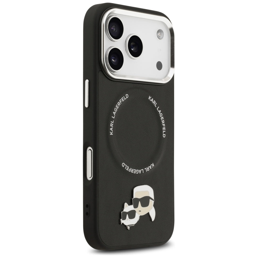 Capa MagSafe para Apple iPhone 17 Pro, Karl Lagerfeld, Karl & Choupette Pins, Preta