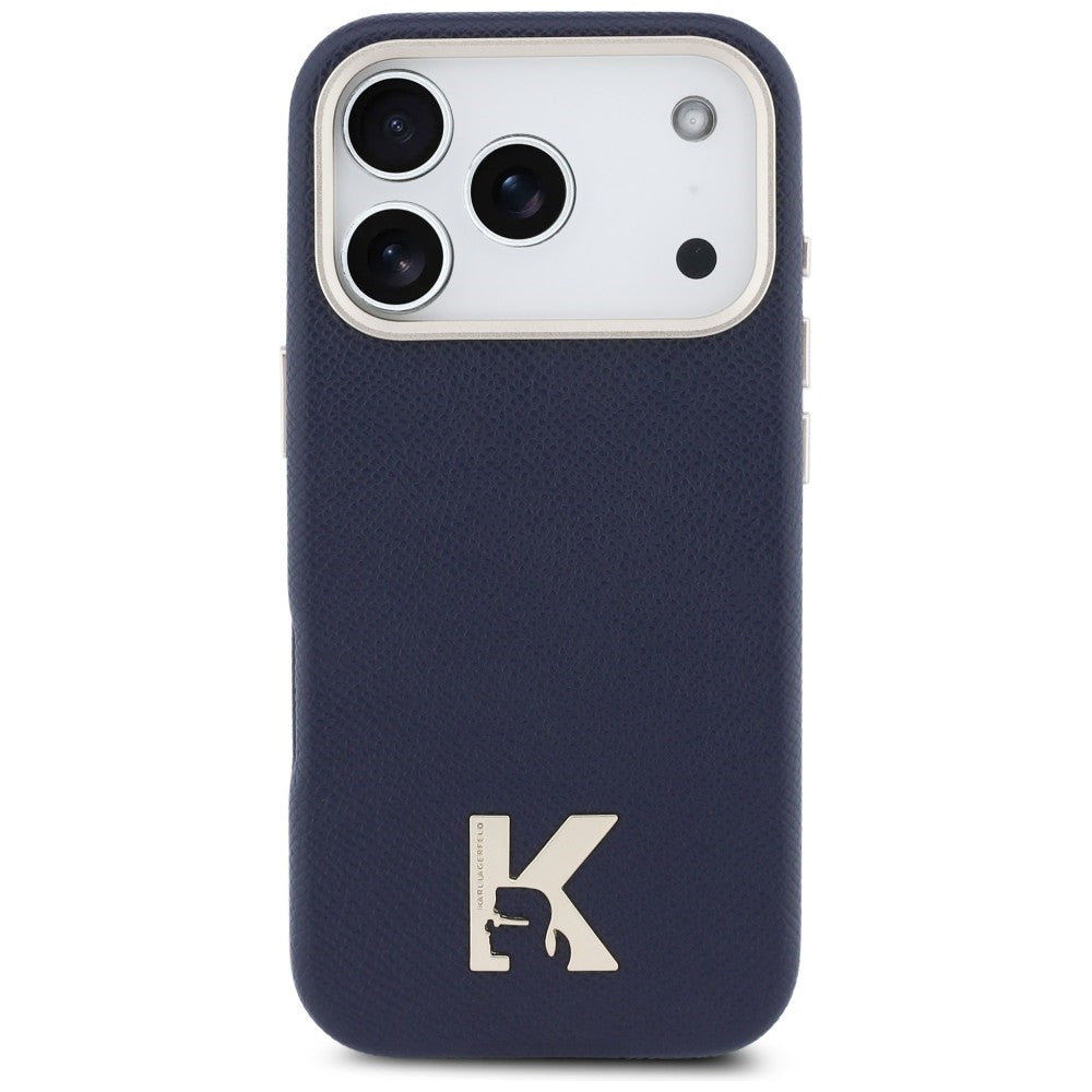 Capa MagSafe para Apple iPhone 17 Pro, Karl Lagerfeld, Logo Karl Head, Azul