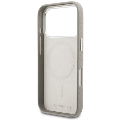 Capa MagSafe para Apple iPhone 17 Pro, Karl Lagerfeld, Logo Karl Head, Cinzento