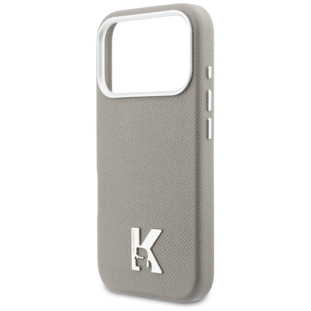Capa MagSafe para Apple iPhone 17 Pro, Karl Lagerfeld, Logo Karl Head, Cinzento