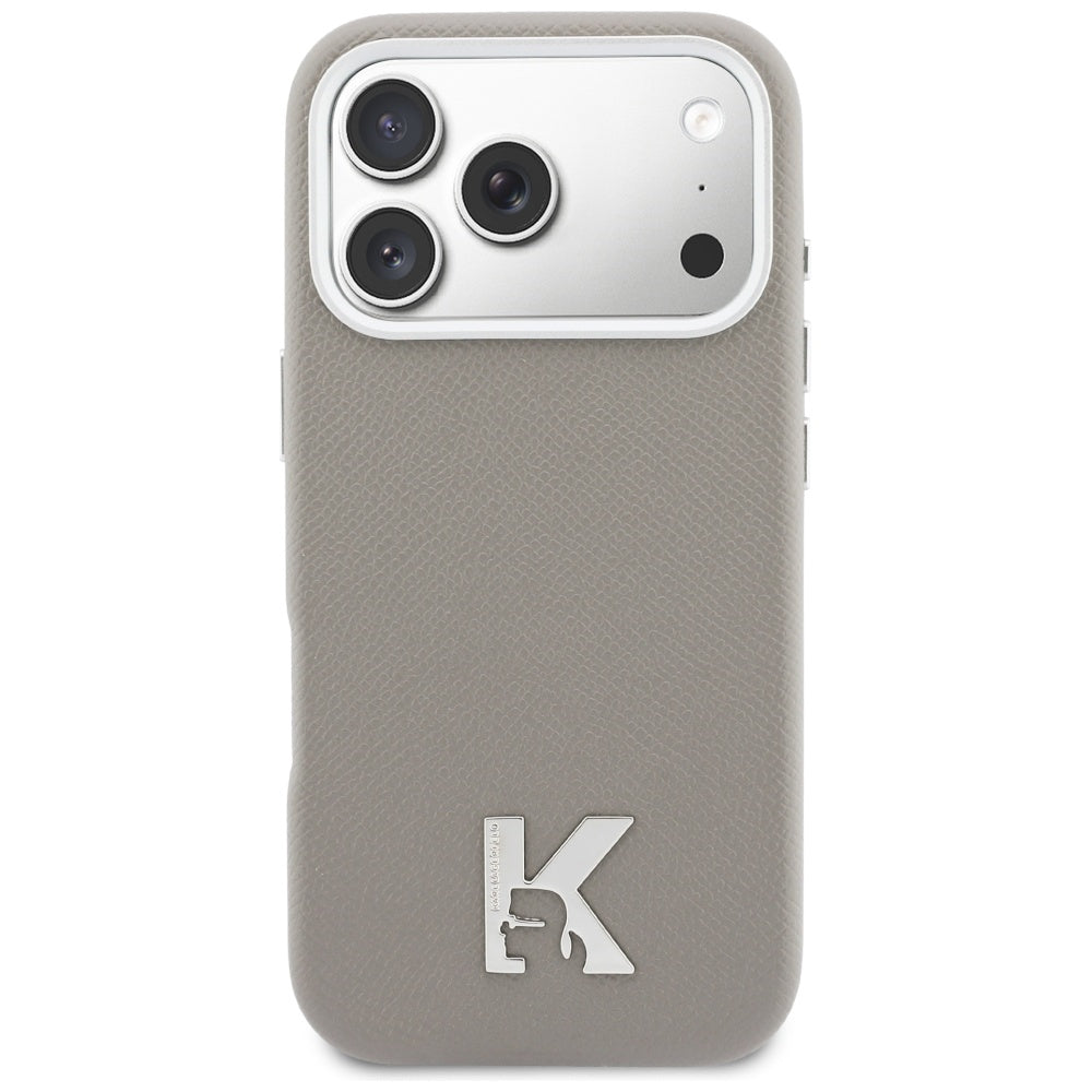 Capa MagSafe para Apple iPhone 17 Pro, Karl Lagerfeld, Logo Karl Head, Cinzento