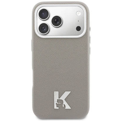 Capa MagSafe para Apple iPhone 17 Pro, Karl Lagerfeld, Logo Karl Head, Cinzento