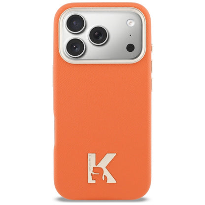 Capa MagSafe para Apple iPhone 17 Pro, Karl Lagerfeld, Logo Karl Head, Laranja