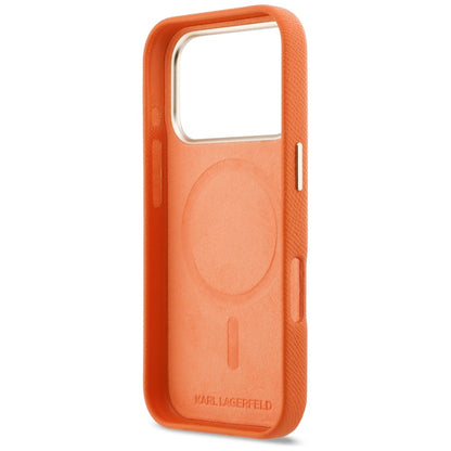 Capa MagSafe para Apple iPhone 17 Pro, Karl Lagerfeld, Logo Karl Head, Laranja