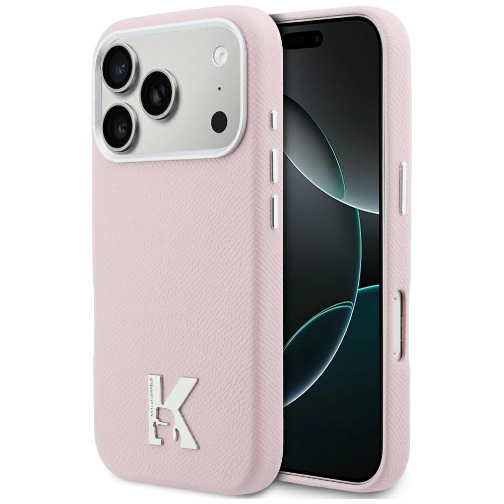 Capa MagSafe para Apple iPhone 17 Pro, Karl Lagerfeld, Logo Karl Head, Rosa