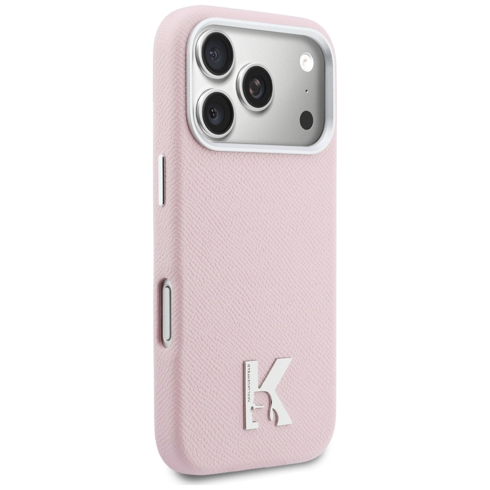 Capa MagSafe para Apple iPhone 17 Pro, Karl Lagerfeld, Logo Karl Head, Rosa