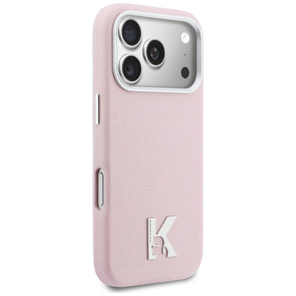 Capa MagSafe para Apple iPhone 17 Pro, Karl Lagerfeld, Logo Karl Head, Rosa