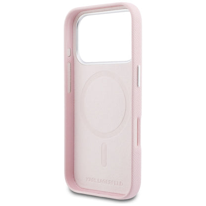 Capa MagSafe para Apple iPhone 17 Pro, Karl Lagerfeld, Logo Karl Head, Rosa
