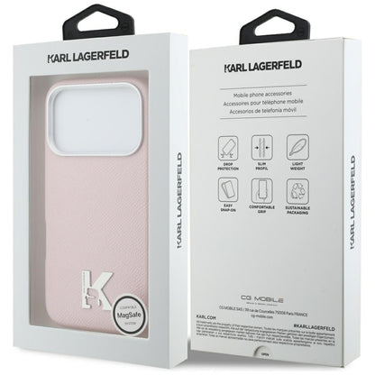 Capa MagSafe para Apple iPhone 17 Pro, Karl Lagerfeld, Logo Karl Head, Rosa