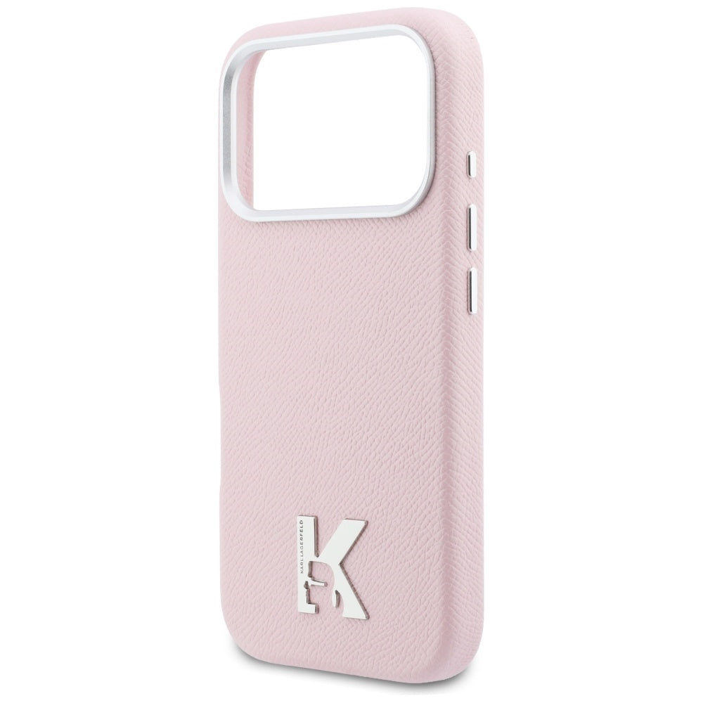 Capa MagSafe para Apple iPhone 17 Pro, Karl Lagerfeld, Logo Karl Head, Rosa