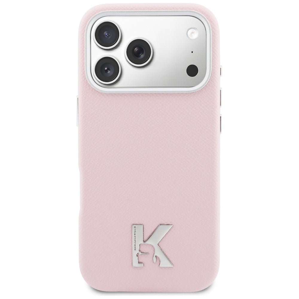 Capa MagSafe para Apple iPhone 17 Pro, Karl Lagerfeld, Logo Karl Head, Rosa