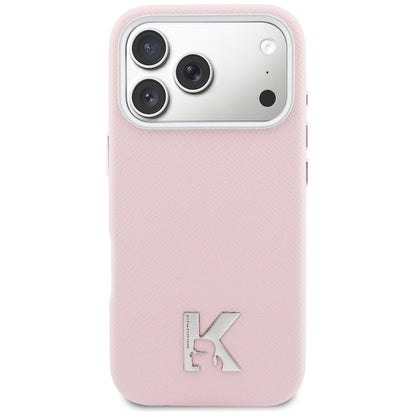 Capa MagSafe para Apple iPhone 17 Pro, Karl Lagerfeld, Logo Karl Head, Rosa