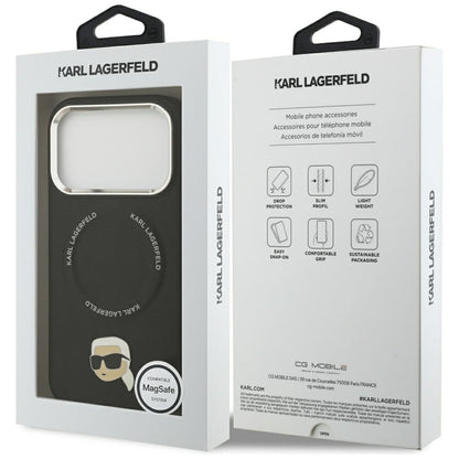 Capa MagSafe para Apple iPhone 17 Pro, Karl Lagerfeld, Karl Pin, Preta