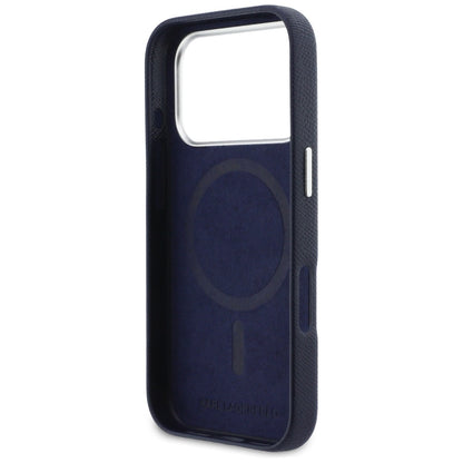 Capa MagSafe para Apple iPhone 17 Pro, Karl Lagerfeld, Saffiano Karl & Choupette Pins, Azul