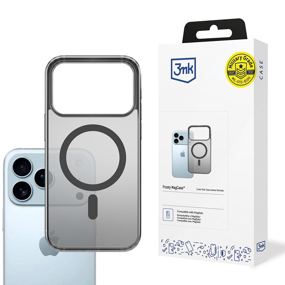 Capa MagSafe para Apple iPhone 17 Pro Max, 3MK, Frosty MagCase, Preta