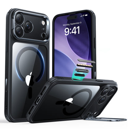Capa MagSafe para Apple iPhone 17 Pro Max, ESR, Classic Hybrid Kickstand, Preta Transparente