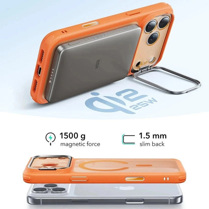 Capa MagSafe para Apple iPhone 17 Pro Max, ESR, Classic Hybrid Kickstand, Laranja Acetinado