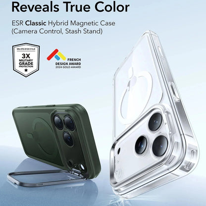 Capa MagSafe para Apple iPhone 17 Pro Max, ESR, Classic Hybrid Kickstand, Verde Acetinado