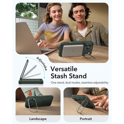 Capa MagSafe para Apple iPhone 17 Pro Max, ESR, Classic Hybrid Kickstand, Verde Acetinado