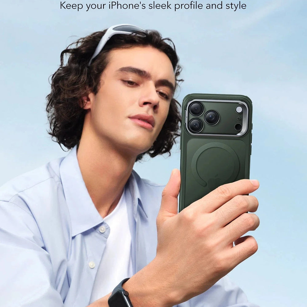 Capa MagSafe para Apple iPhone 17 Pro Max, ESR, Classic Hybrid Kickstand, Verde Acetinado