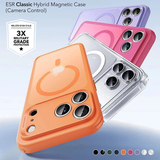 Capa MagSafe para Apple iPhone 17 Pro Max, ESR, Classic Hybrid Slide, Laranja Acetinado