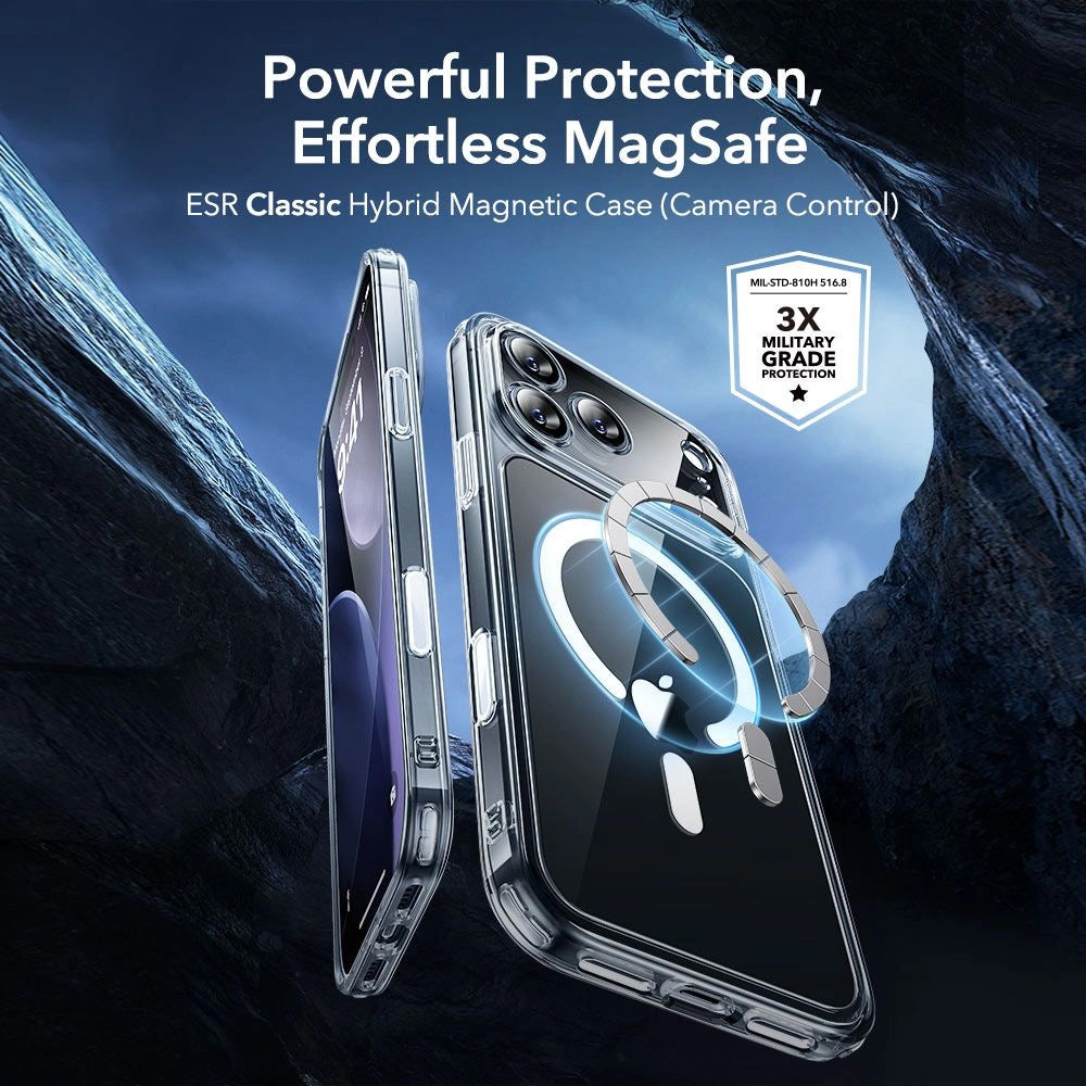 Capa MagSafe para Apple iPhone 17 Pro Max, ESR, Classic Hybrid com Protetor de Tela, Transparente
