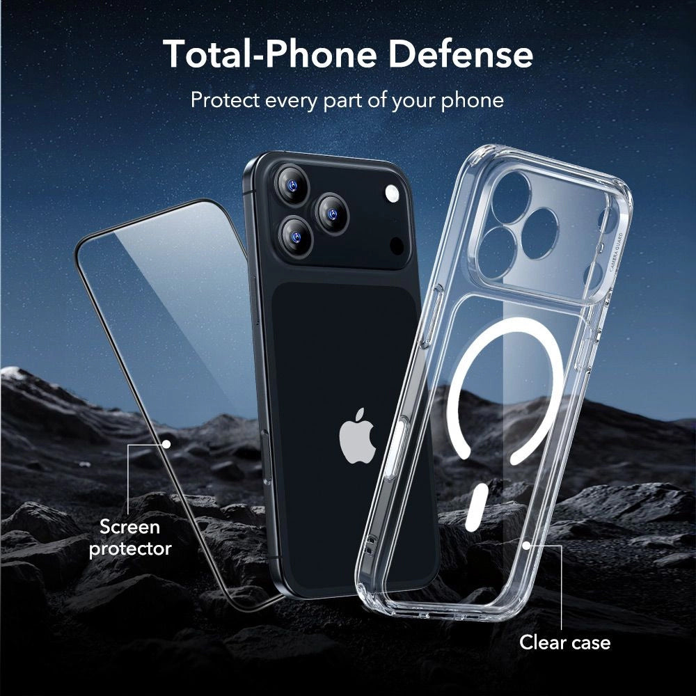 Capa MagSafe para Apple iPhone 17 Pro Max, ESR, Classic Hybrid com Protetor de Tela, Transparente