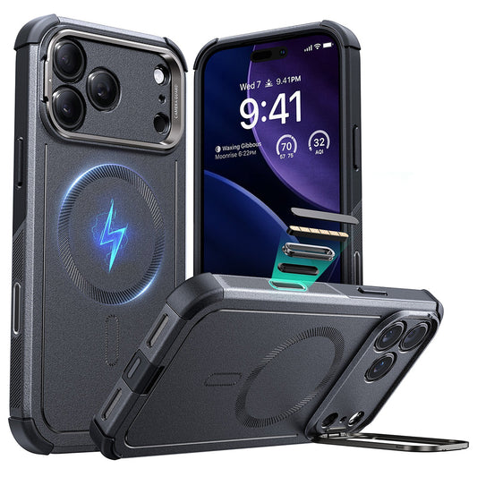 Capa MagSafe para Apple iPhone 17 Pro Max, ESR, Cyber Armor Kickstand, Cinzento