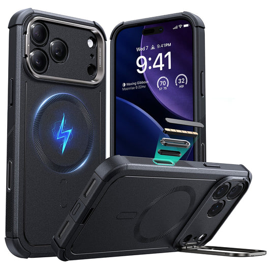 Capa MagSafe para Apple iPhone 17 Pro Max, ESR, Cyber Armor Kickstand, Preta