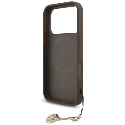 Capa MagSafe para Apple iPhone 17 Pro Max, Guess, 4G Charm Cradle, Castanho