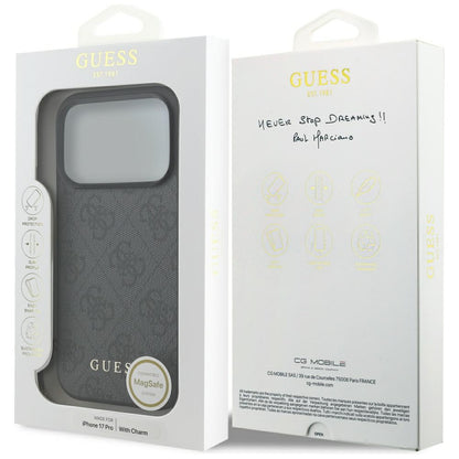 Capa MagSafe para Apple iPhone 17 Pro Max, Guess, 4G Charm Cradle, Preta